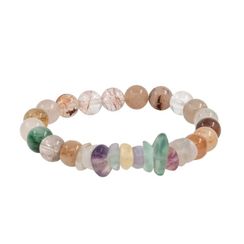 Браслет из натуральных камней кварц волосатик и флюорит