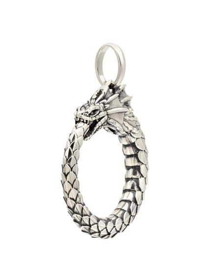 Подвеска Уроборос без плавника из мельхиора, вид сбоку