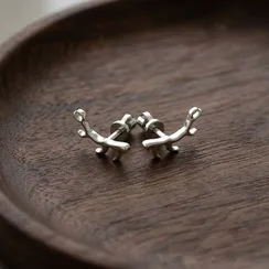 Серьги-пусеты Рога из серебра 925 пробы