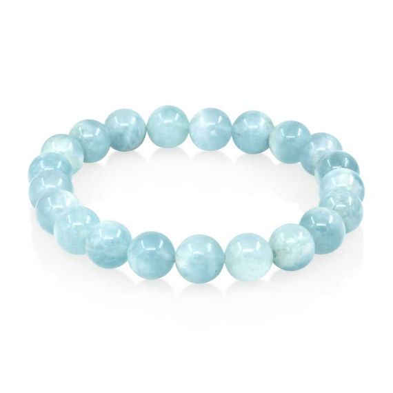 Браслет из бусин аквамарина