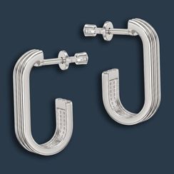 Серьги-пусеты Полоски из серебра 925 пробы