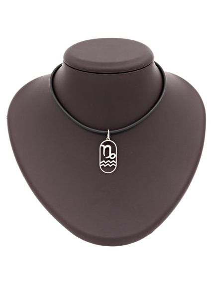 Подвеска Куспид Козерог-Водолей из серебра, на постаменте