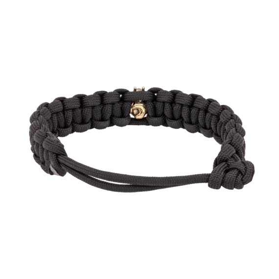 Браслет с шармом Волк из бронзы - чёрный паракорд, фото 4