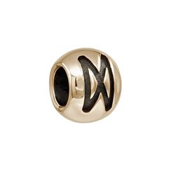 Шарм с руной Дагаз - бусина для браслета из бронзы