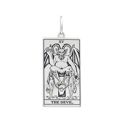 Подвеска Таро - карта Дьявол, кулон из серебра 925 пробы