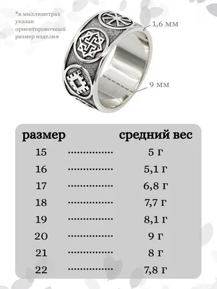 Кольцо Обереги из серебра