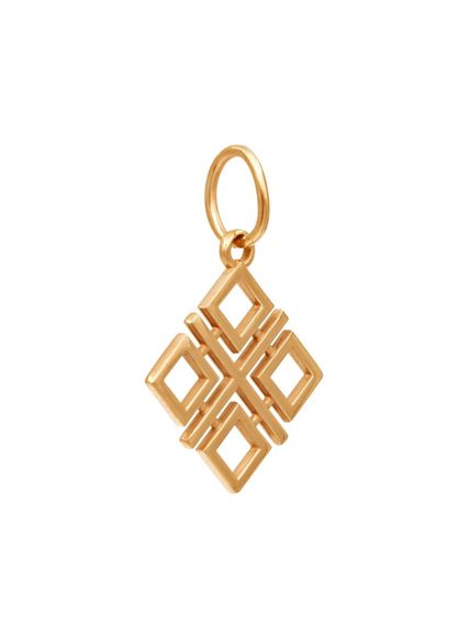 Фото в полуобороте подвеска Макошь малая из серебра 925 пробы с позолотой.