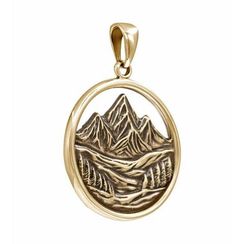 Горы - подвеска из бронзы