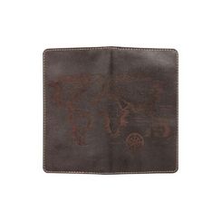 Кошелек Карта мира темно-коричневая кожа