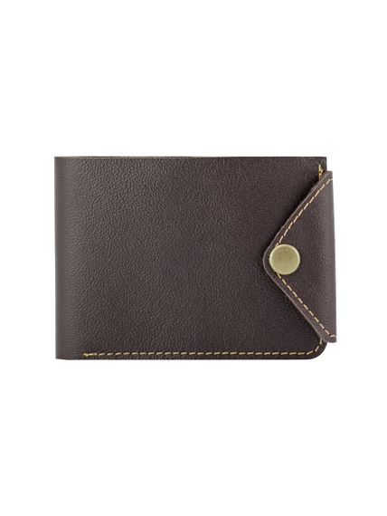 Фото компактного портмоне Классического из темно-коричневой кожи, в сложенном виде.