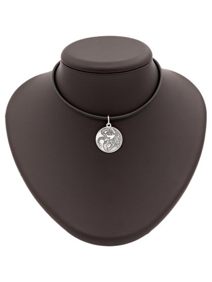 Инь-Ян (Тигр-Дракон) подвеска из серебра 925 пробы, на постаменте