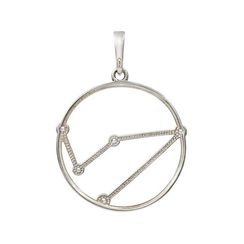 Подвеска на шею Созвездие Козерог Знак зодиака серебро с фианитами