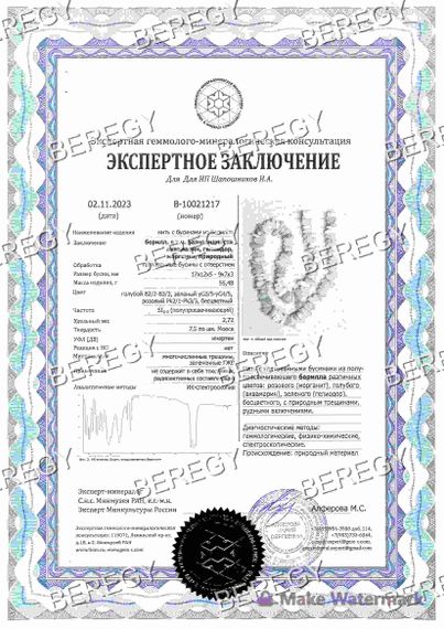Браслет из натуральных камней берилла и апатита, заключение 2