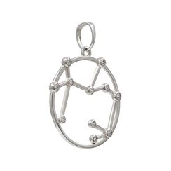 Подвеска на шею Созвездие Стрелец Знак зодиака серебро с фианитами