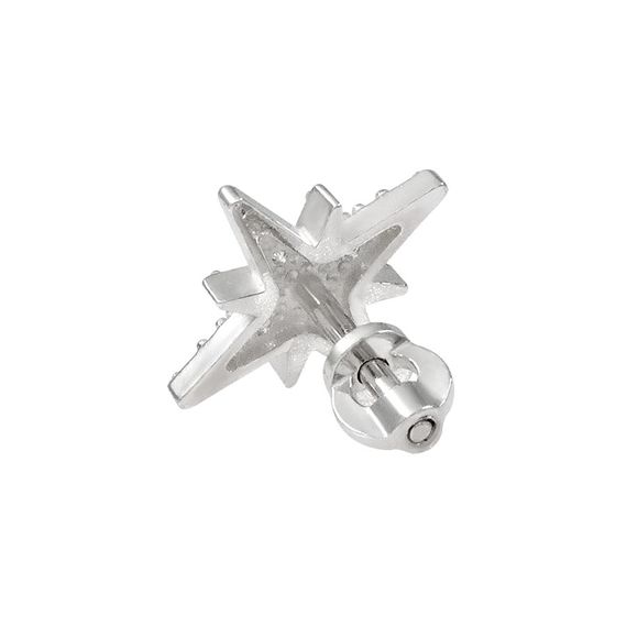 Серьги-пусеты Вифлеемская звезда из серебра 925 пробы с фианитами, фото 2