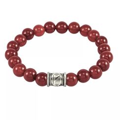 Браслет Денежный импульс из натурального сердолика с руной Феху из мельхиора