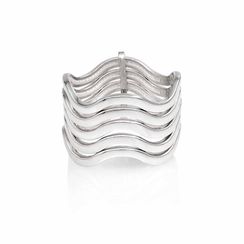 Кольцо Волна из серебра 925 пробы