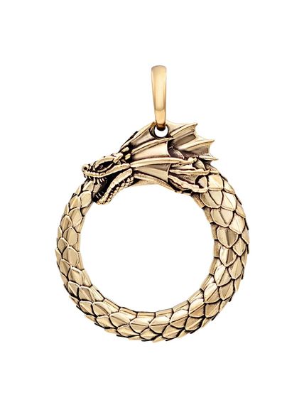 Подвеска Уроборос без плавника из бронзы, вид спереди