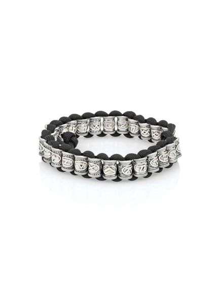 Браслет со скандинавскими рунами из серебра 925 на паракорде, вид 9