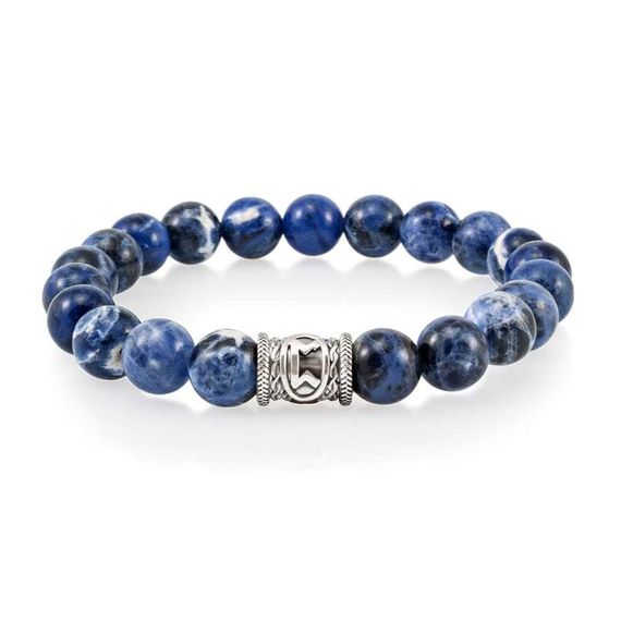 Купите браслет из содалита и руной Перт из серебра с доставкой.