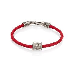Браслет гайтан красный 3 мм с руной Феху Мельхиор