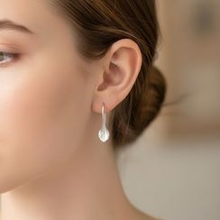 Серьги Листик из серебра 925 пробы