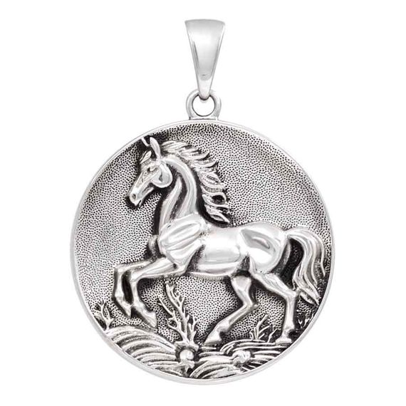 Подвеска Лошадь - кулон из серебра 925 пробы, вид 1