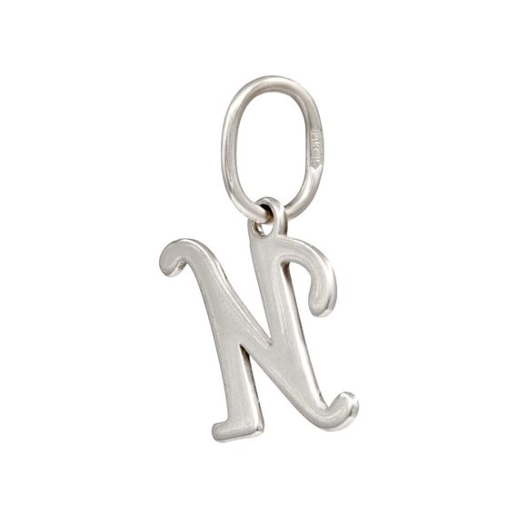 Подвеска в виде буквы И - кулон из серебра 925 пробы, вид полубоком сзади