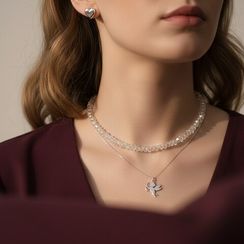 Серьги-пусеты Сердце большое из серебра 925 пробы