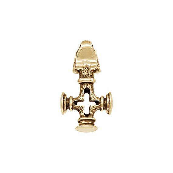 Волчий крест подвеска бронза, вид сзади