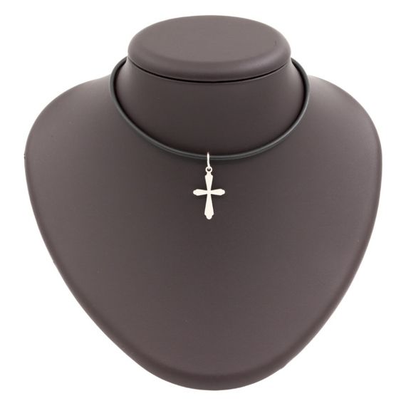 Крестик - подвеска из серебра на постаменте