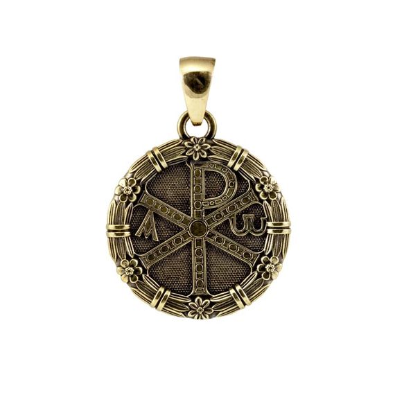 Купите кулон Хризма  монограмма Христа из бронзы.