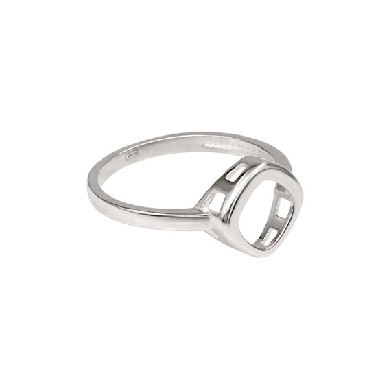 Кольцо Квадрат округлый из серебра 925 пробы, вид 1