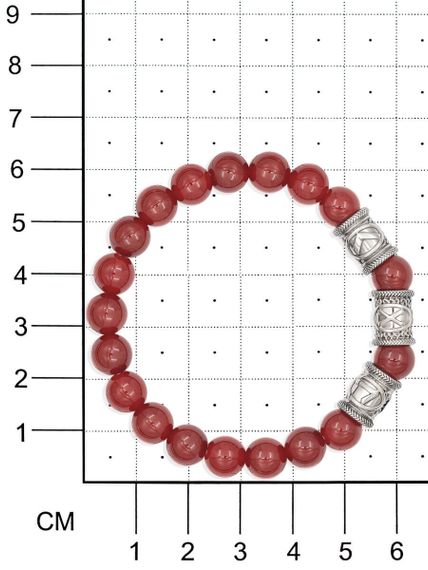 Браслет из натурального сердолика с рунами Кеназ, Гебо, Лагуз - Женская привлекательность на размерной сетке