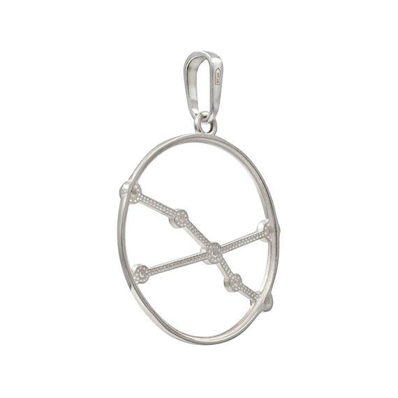 Подвеска на шею Созвездие Телец Знак зодиака серебро с фианитами, фото 4