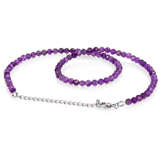 Чокер из камней аметиста ограненного 4 мм, вид 2