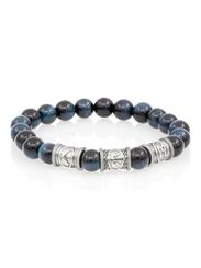 Браслет из натурального соколиного глаза с рунами Кеназ, Перт, Манназ - Самореализация