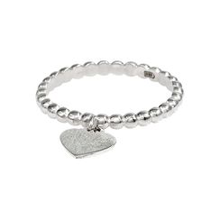 Кольцо Точки с подвеской сердце из серебра 925 пробы