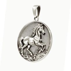 Лошадь - подвеска из мельхиора