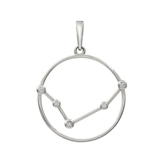 Подвеска на шею Созвездие Овен Знак зодиака серебро с фианитами, фото 1