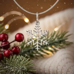 Подвеска Снежинка - кулон из серебра 925 пробы