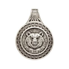Велес медведь большой - подвеска из мельхиора