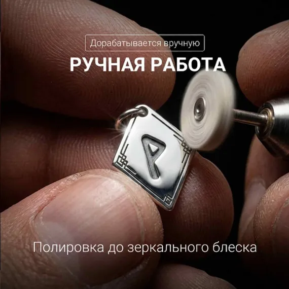Подвеска Руна Вуньо - кулон из серебра 925, фото 4