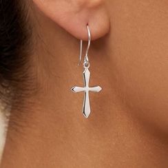 Крестик из серебра - ювелирные серьги