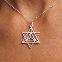 Подвеска Меркаба (Звездный Тетраэдр) из серебра