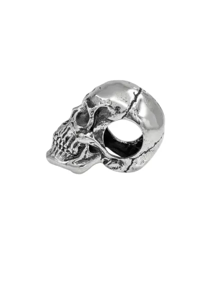 Бусина yна браслет или темляк  Skull Victory mini из серебра, вид слева.