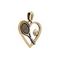 Подвеска на шею Теннисная ракетка в сердце бронза, фото 2