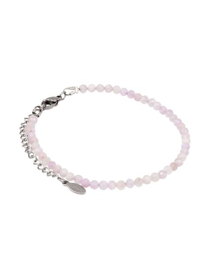 Фото браслет из кунцита 2090/3_кунцит на белом фоне анфас