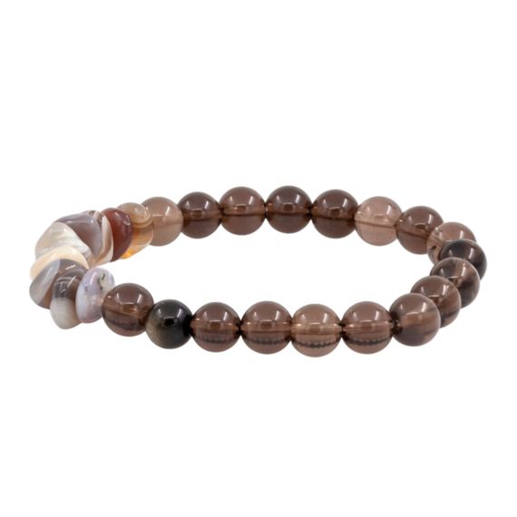 Браслет из натурального камня раухтопаз и агата ботсвана
