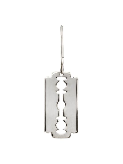 Серьги Лезвие из серебра, вид сзади